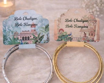 Niestandardowe karty upominkowe Mehndi Bangle: wystrój Dholki, wyświetlacz Chudiyan