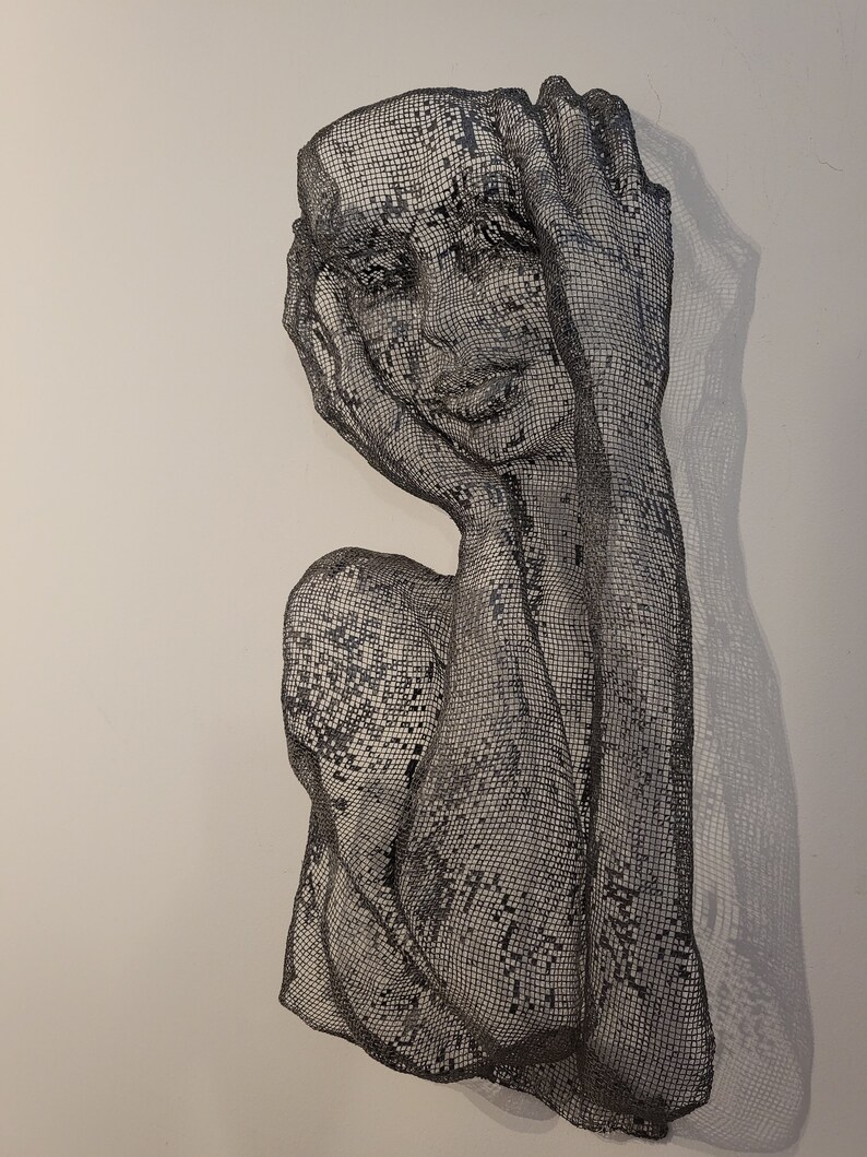 3D Wire Woman Iron Mesh Sculpturewall Art lovely Woman art - Etsy