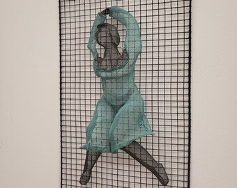 Wire Ballerina Sculpture, 3D Ballet Dancer Decor, Home decor gift