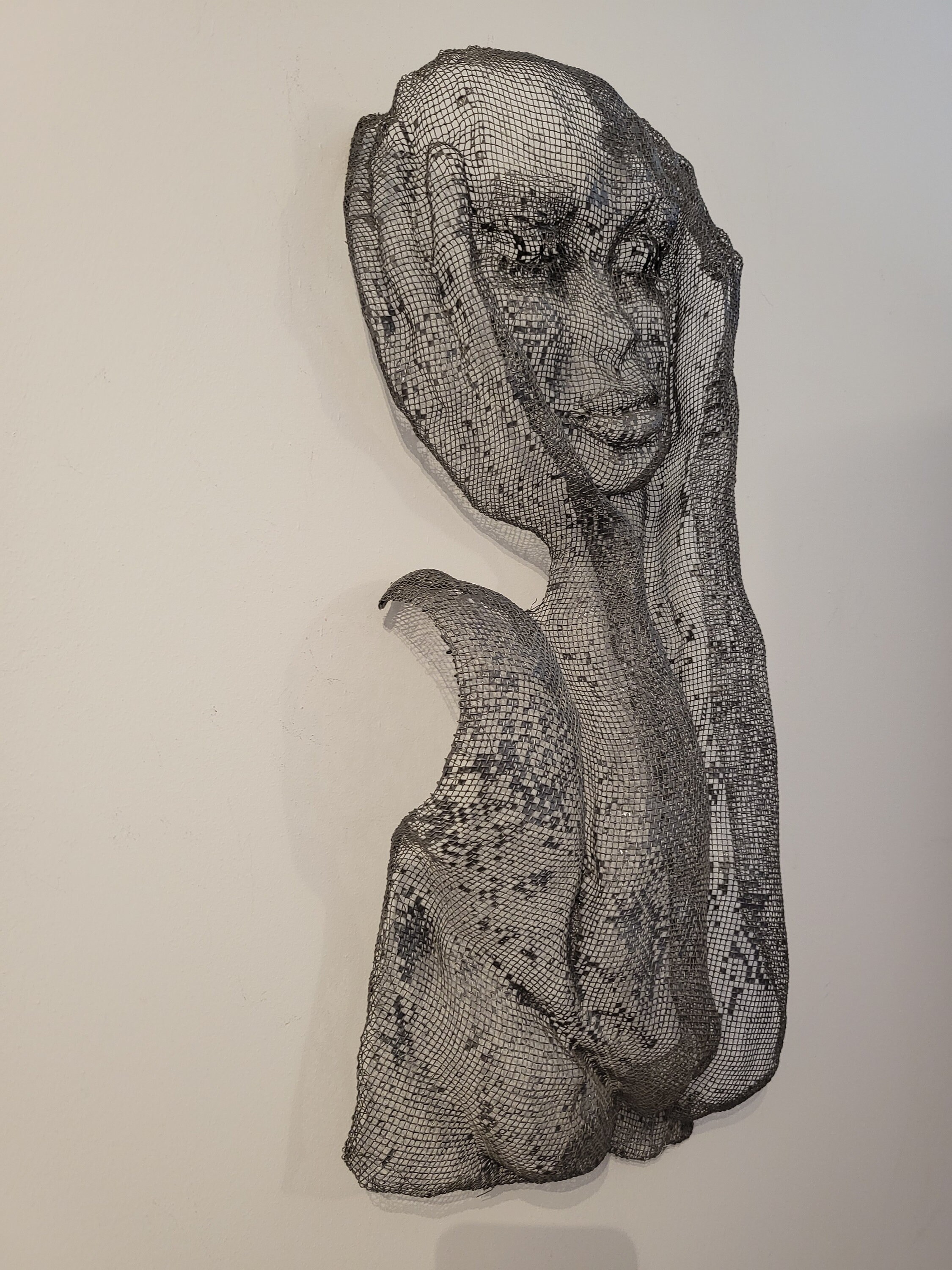 3D Wire Woman Iron Mesh Sculpture,wall Art ,lovely Woman ,art in Metal ...