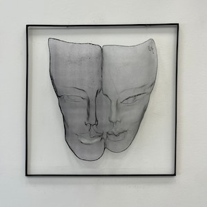 Wire Art 3D Face Sculpture, Two Face Wire Sculpture, Mask Metal Sculpture, Home Wall Decor, Unique Gift Ideas