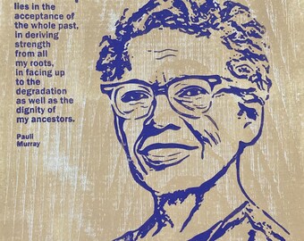 Pauli Murray - Grabado en madera original
