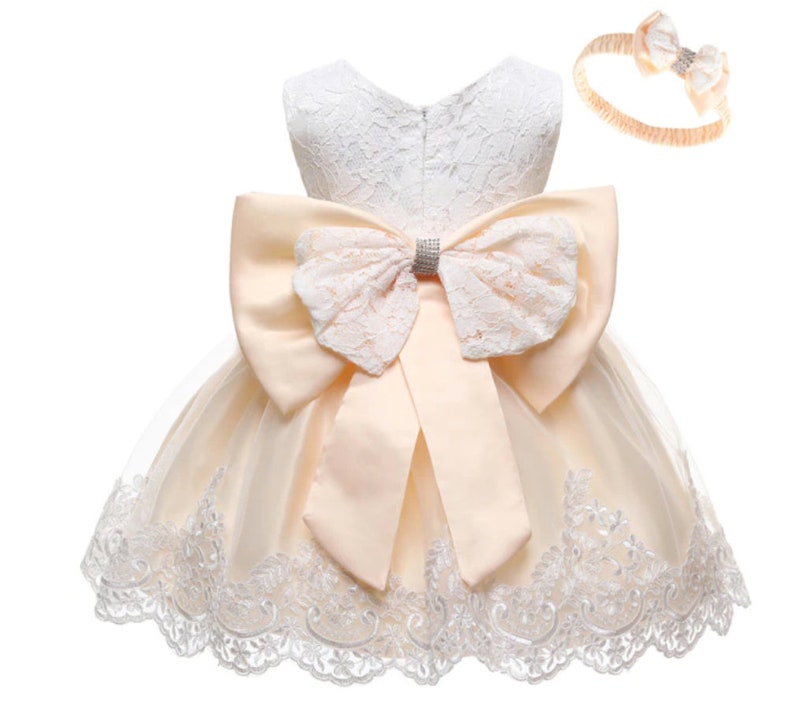 Baby Girl Occasion Dress Outfit Headband Christening Dress Etsy