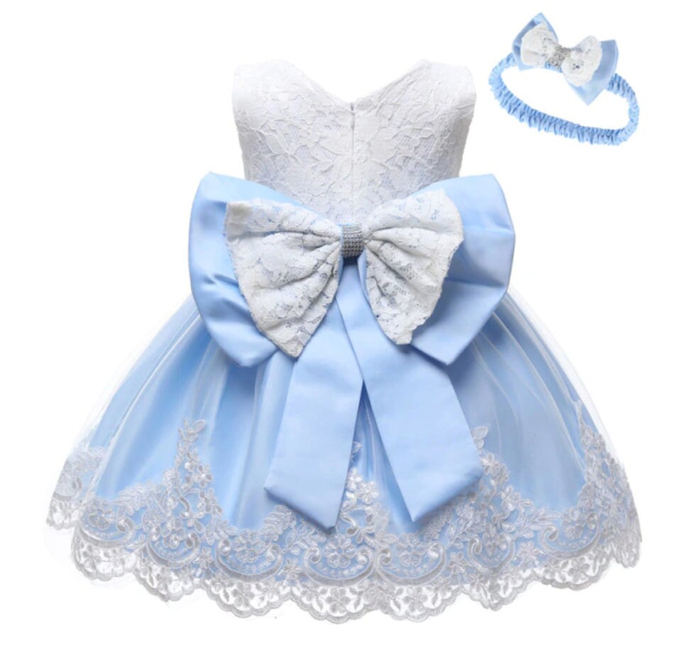 Baby Girl Occasion Dress Outfit Headband Christening Dress Etsy