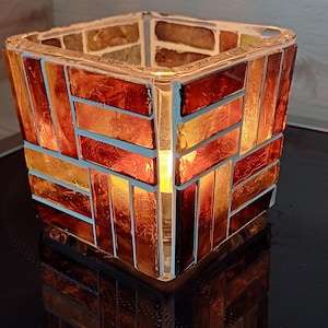 Lanterne en mosaïque de verre, bougie chauffe-plat, cadeaux, lumières, décoration, unique