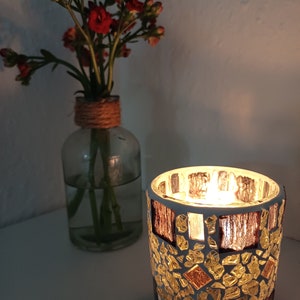 Glass mosaic lantern, tealight, gifts, lights, decoration, unique