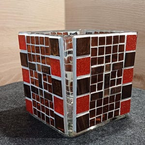 Glass mosaic lantern, tealight, gifts, lights, decoration, unique