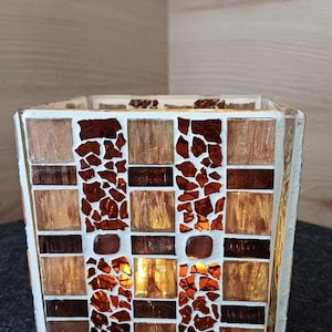 Lanterne en mosaïque de verre, bougie chauffe-plat, cadeaux, lumières, décoration, unique