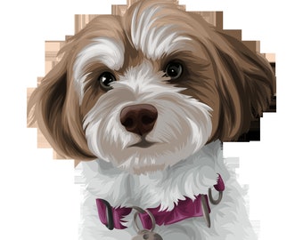 Pet Portrait Custom and Personalized. Pet Dog Wall Art DIGITAL DOWNLOAD to Print on Poster