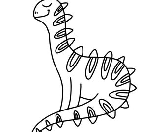 Dino Dinosaur Doodle Digital Printable Coloring Book Easy for kids 5 pages