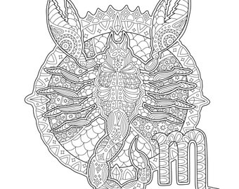 scorpio coloring etsy ireland