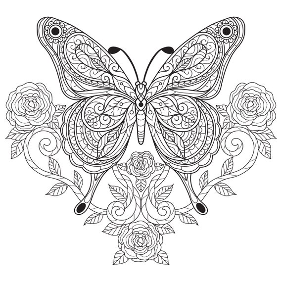 101 Wonderful Butterflies: Adult Coloring Book Butterflies, 206 pages,  Mindfullness, Adult Coloring Books for Anxiety and Depression, Relief,  Simple by Colorant. Coloring Books