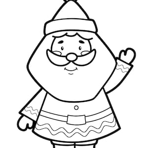 Easy cute Christmas coloring book 10 pages for kids image 1