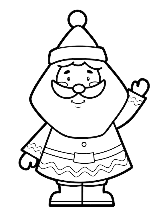 Easy Cute Christmas Coloring Book 10 Pages for Kids 