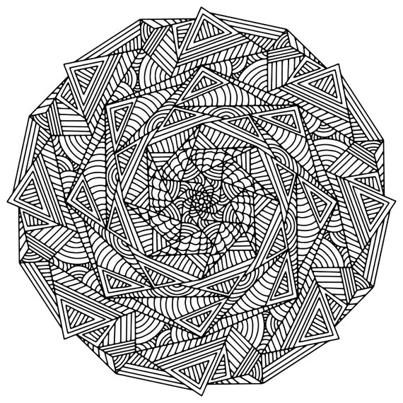 Geometric Coloring Books For Adults Relaxation: Geometric Pattern