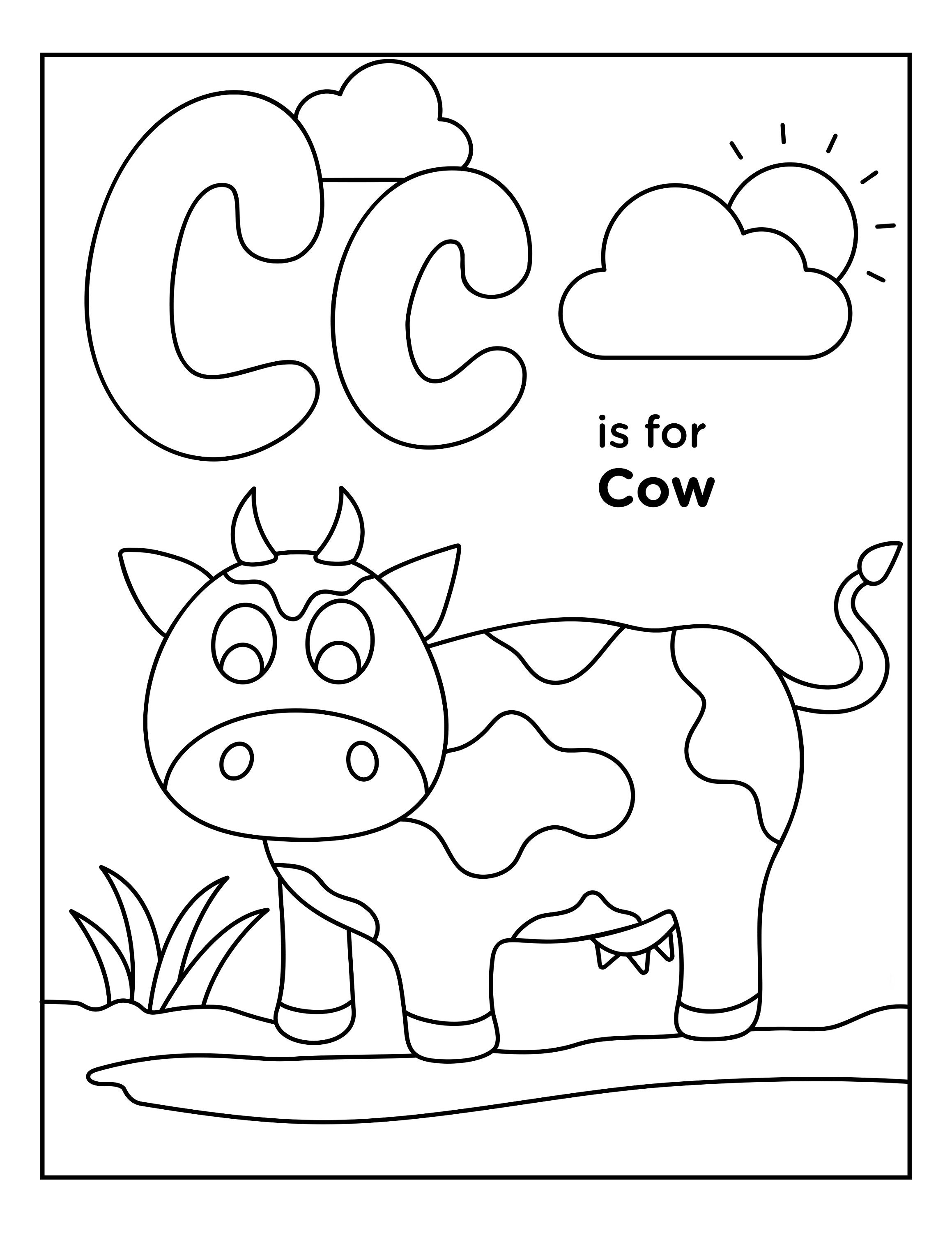 alphabet coloring book for kids 26 pages etsy
