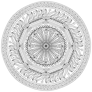 Geometric pattern Mandala coloring book for adults 12 pages image 3