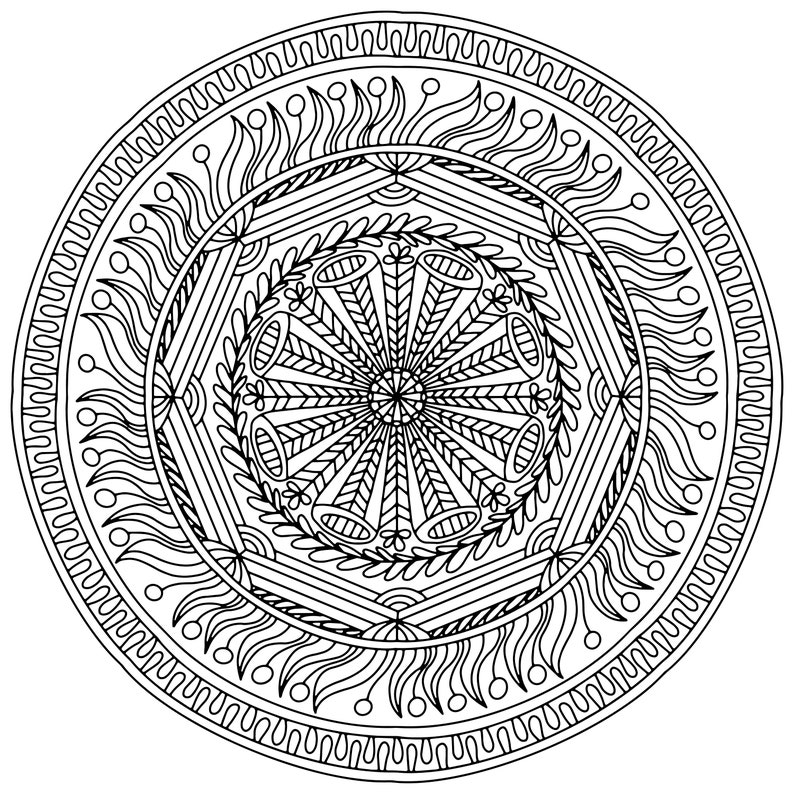 Geometric pattern Mandala coloring book for adults 12 pages image 3