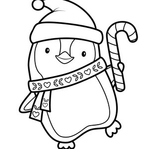 Easy cute Christmas coloring book 10 pages for kids image 2