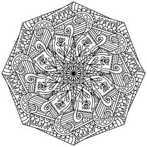 Geometric pattern Mandala coloring book for adults 12 pages image 5