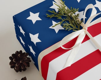 Stars and Stripes Patriotic Gift Wrap