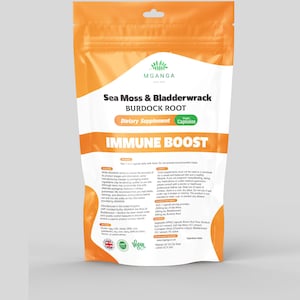 Organic Irish Sea Moss & Bladderwrack plus Burdock 100 vegan capsules Dr. Sebi High Potency UK Made Alkaline Supplements