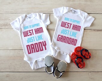 Baby Grow Infant West Ham Kit Fc Football West Ham Baby Grow