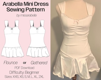 Arabella Minikleid Schnittmuster | Coquette Minikleid Schnittmuster | Größen XXS - 2XL