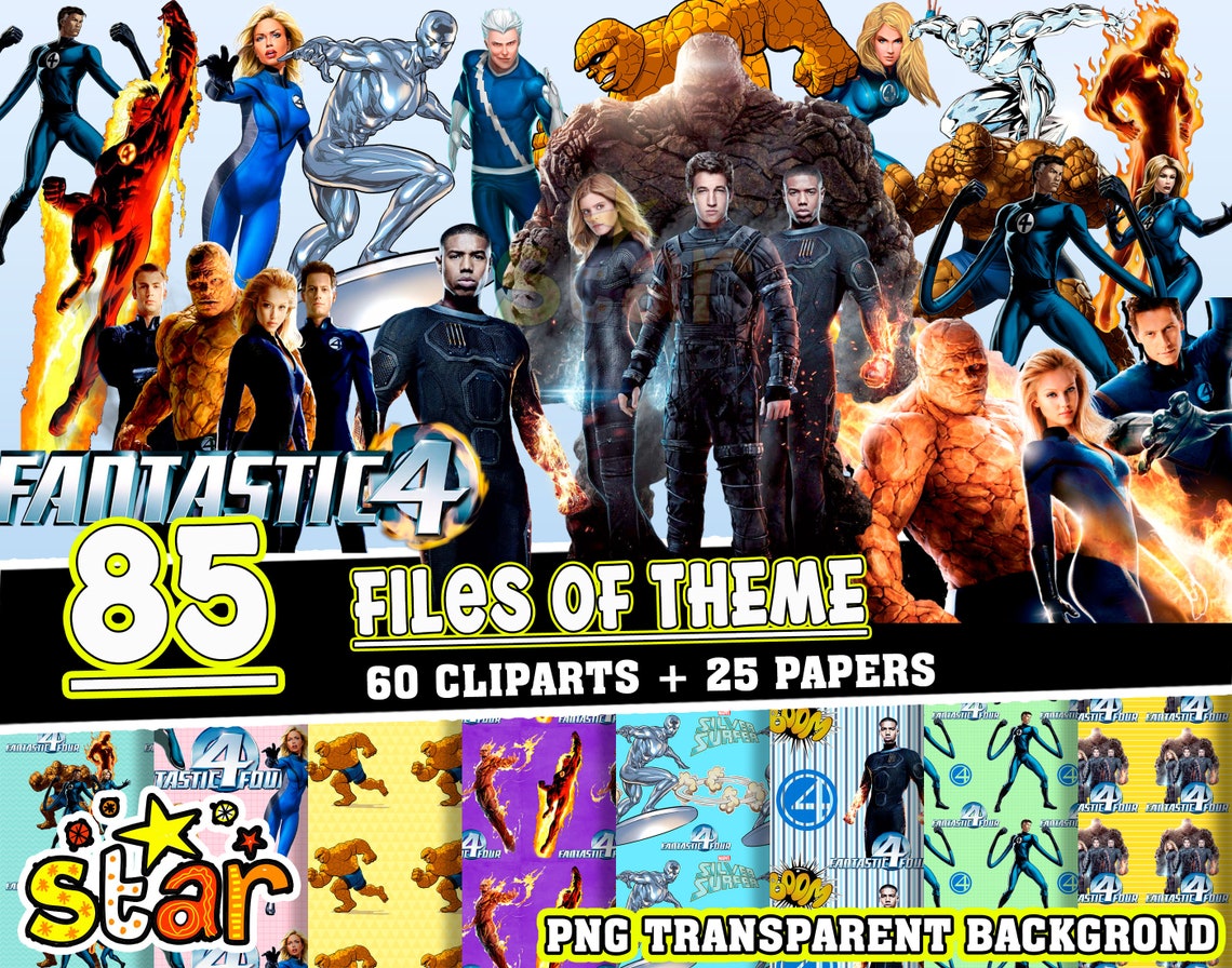 Fantastic Four png Fantastic Four Clipart Fantastic Four | Etsy