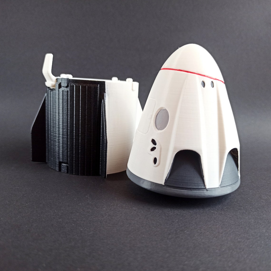 SpaceX Crew Dragon Capsule Model Spacecraft 3D Etsy