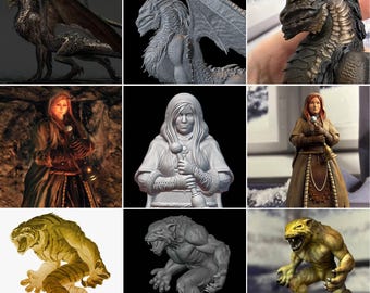 Custom 3D Printed Figurines - Characters from Movies, Games, Cartoons - Resin Painted - Made to order