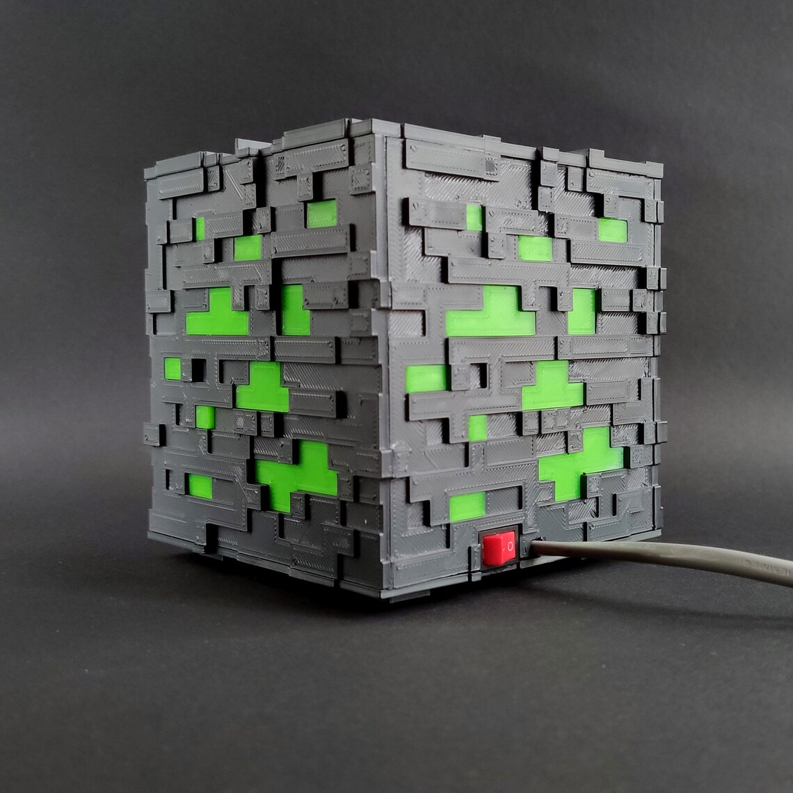 Minecraft Ore Lamp 47 inch Night Light LED Green Etsy