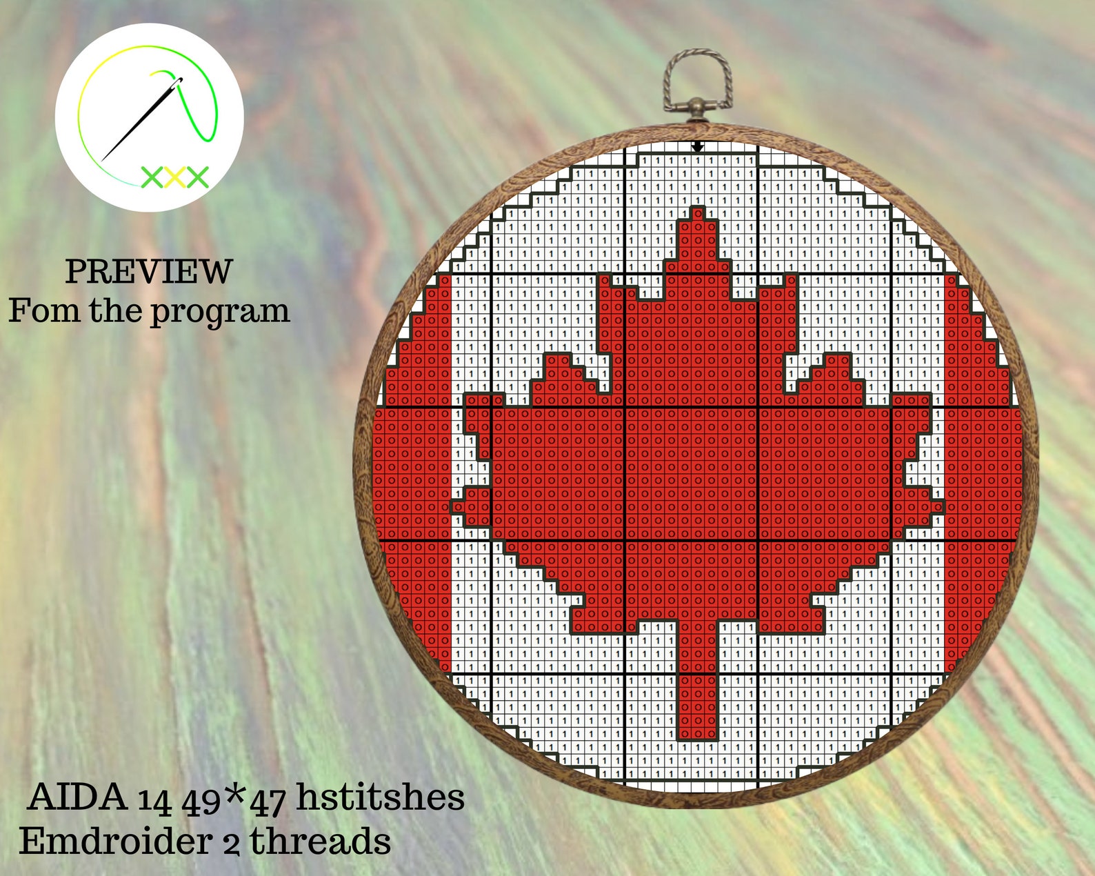 Canada flag cross stitch pattern / Maple leaf patriotic Etsy