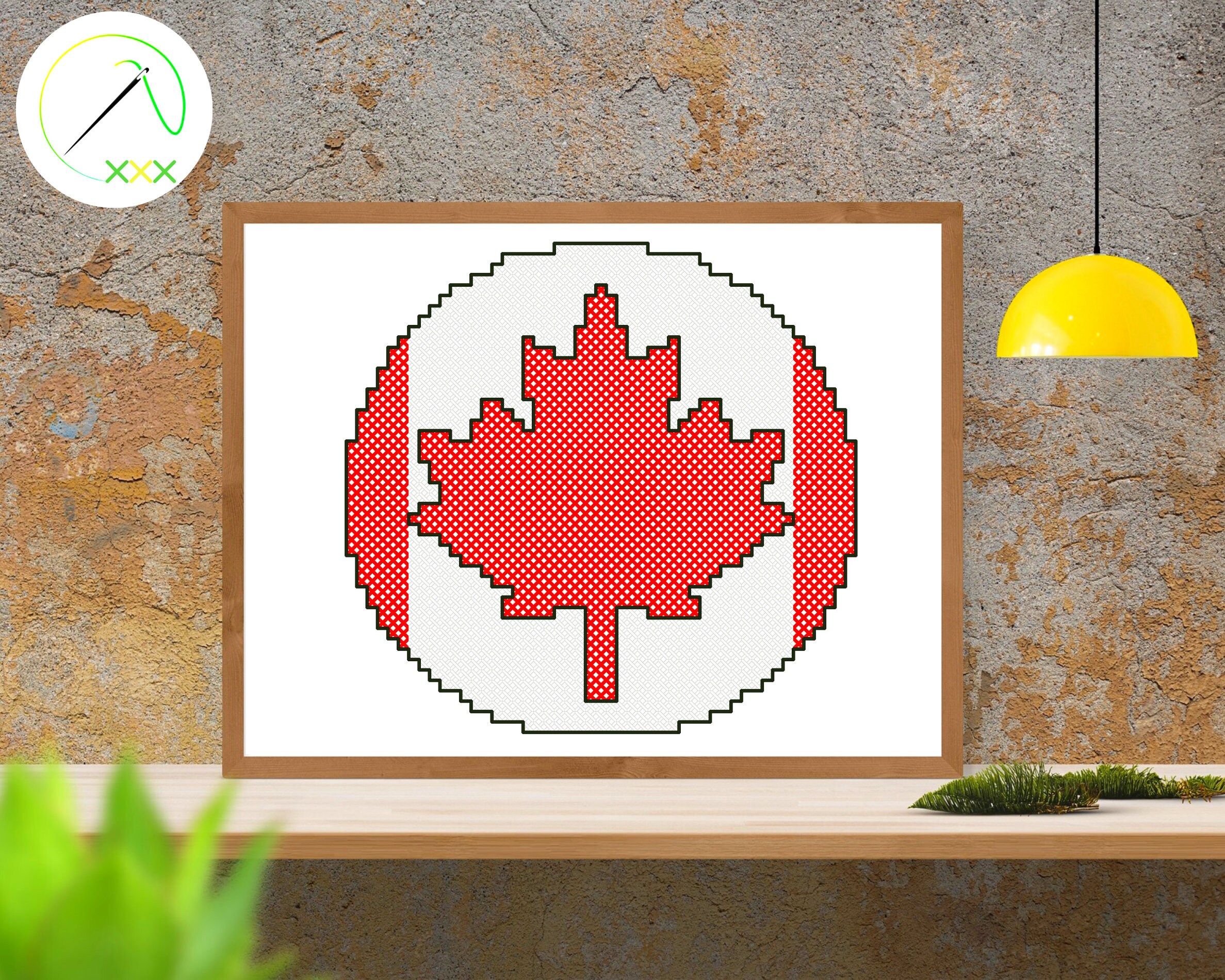 Canada flag cross stitch pattern / Maple leaf patriotic Etsy