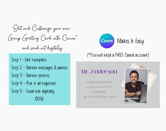 Group Greeting Card from Coworkers, From All of Us, Digital Download, Family, Group Messages, Edit in Canva