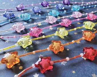 Estrellas espolvoreadas / Versión 2 / Cadena para gafas / Cadena de cuentas / 28 pulgadas