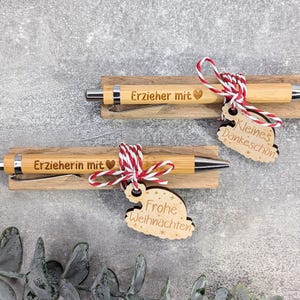 Kugelschreiber „Erzieherin mit Herz" | Name personalisiert | Geschenk | Weihnachten | Kleinigkeit | Wichteln | "Frohe Weihnachten"