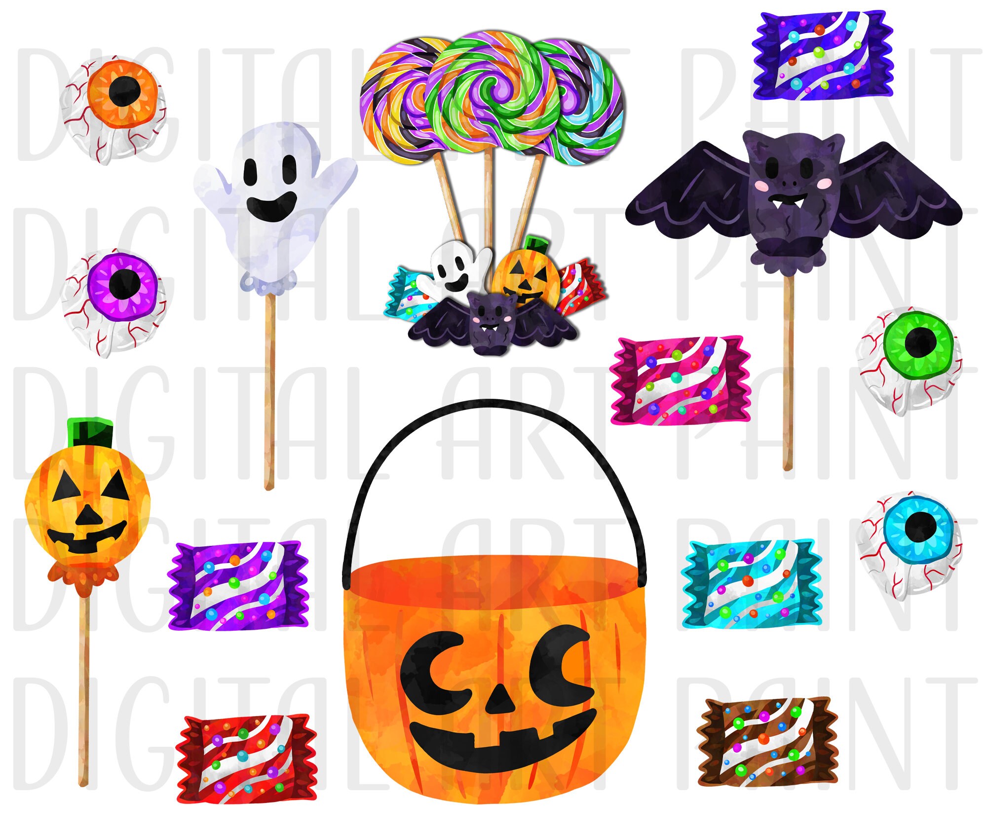 Halloween Candy Clipart Candy Corn PNG Graphics Vintage - Etsy