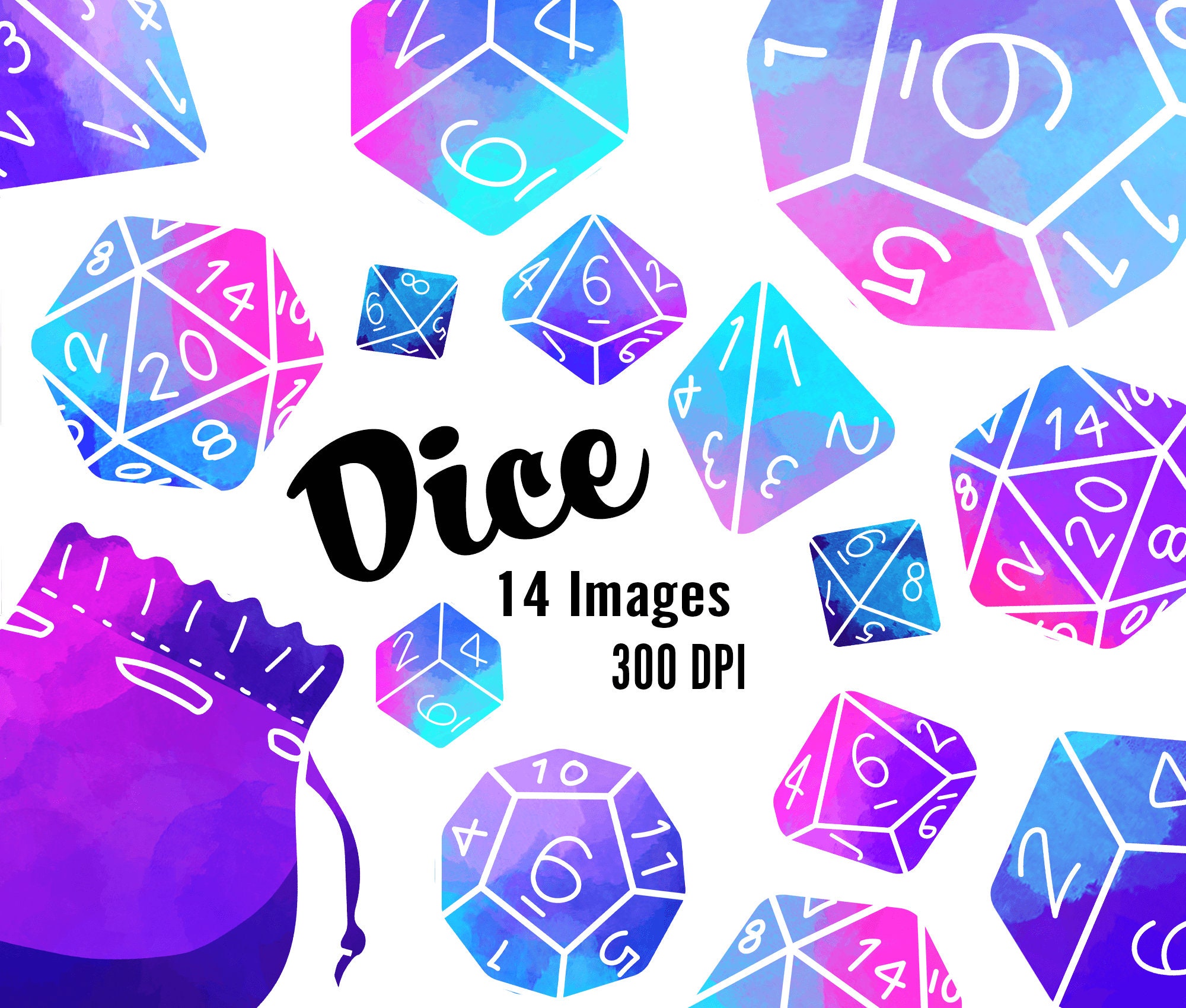Dnd Clipart Dungeons Dragons PNG Dice Clipart D20 Etsy
