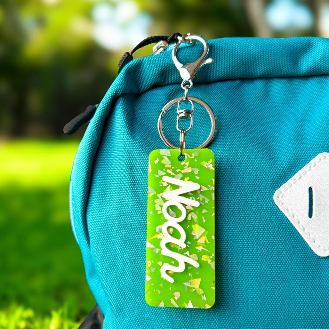 Personalized Backpack Name Tag - Custom Acrylic Keychain Back to School ...