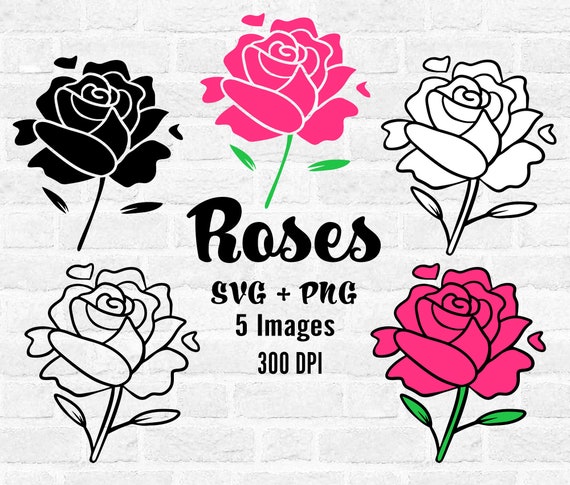 Free Roses SVG Bundle Basic Rose cut file Beautiful Flower Floral Outline