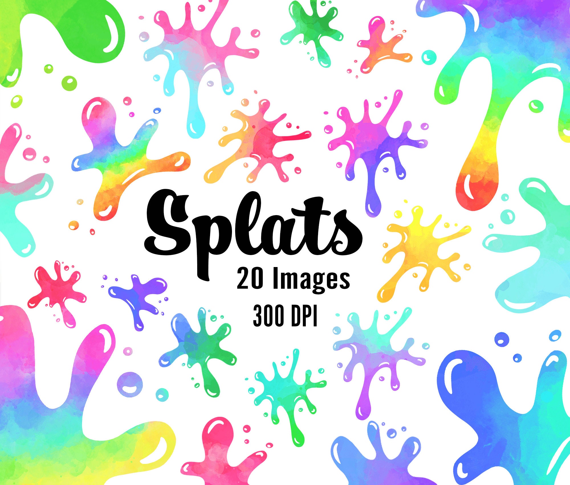 Splatter Clipart Splats Clipart Paint Splat Clipart - Etsy