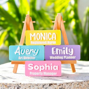 Custom Acrylic Name Tag Magnetic Name Badge for Teachers and Nurses Personalized Cute Colorful Work Badge