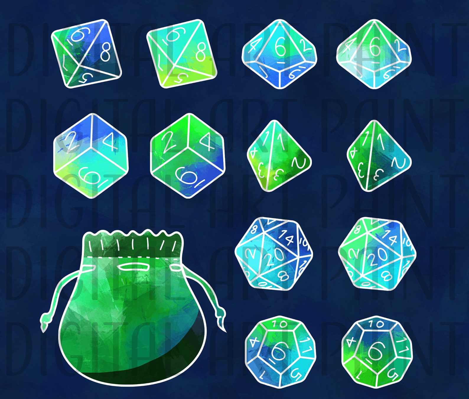 Dnd Clipart Dungeons Dragons PNG Dice Clipart D20 Etsy