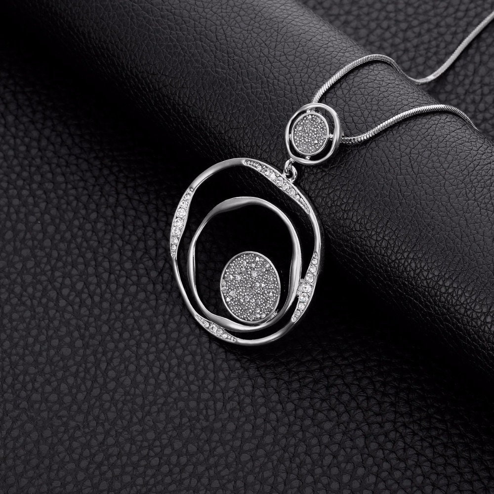 Luxury Hollow Necklace Ring Pendant Chain Etsy