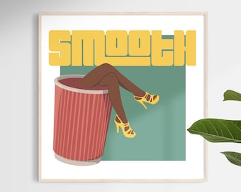 Smooth - Retro 70's Coffee Illustration Wall Art Print