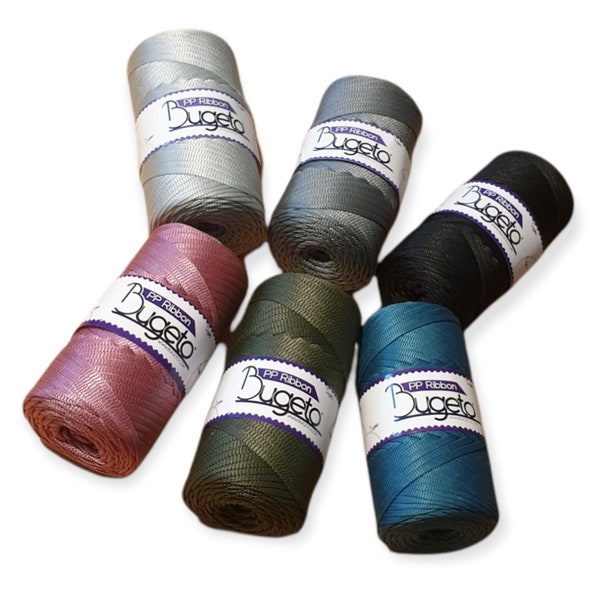 Bugeto PP Ribbon - flat ribbon yarn, 5 mm wide, pocket yarn, glossy yarn