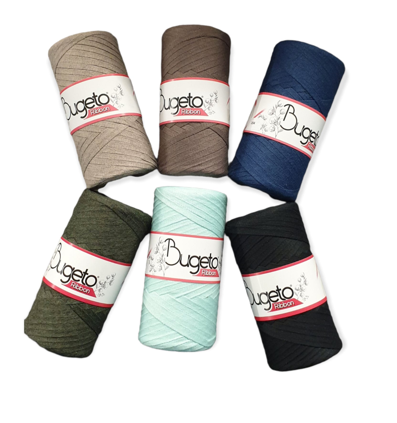 Bugeto Ribbon Cotton Flat Ribbon Yarn, 5mm Wide, Pocket Yarn, Made From  Recycled Cotton 