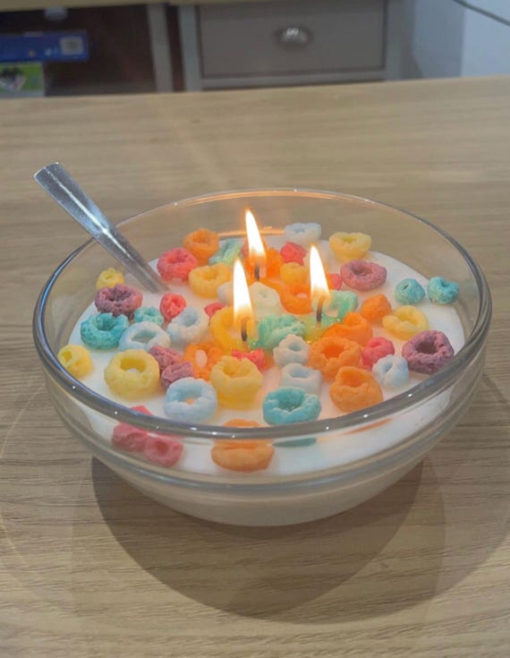 Fruit Loops Cereal Candle