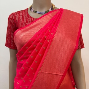 Pink Katan Silk Paithani Saree: Traditional Indian Wedding Saree